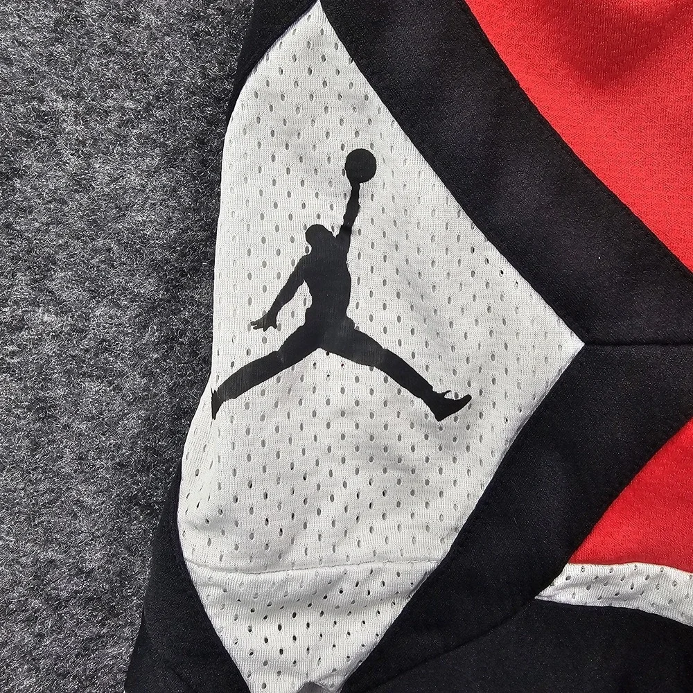 Jordan Basketball Shorts Youth Large Red Blue Mismatch Colorblock Mesh Asymmetri